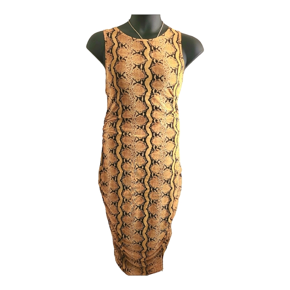 Forever 21 Snake Print Sleeveless Dress Tan  Plus Sizes 1x and 2x NWT